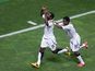Ghana's Kennedy Ashia celebrates with team mate Clifford Aboagye after scoring his team's fourth goal against USA during their U20 World Cup match on June 27, 2013
