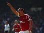 Jack Hobbs of Nottingham Forest celebrates scoring the opening goal during the Sky Bet Championship match between Nottingham Forest and Derby County at City Ground on September 28, 2013