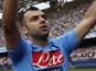 Napoli's Macedonian forward Goran Pandev celebrates after scoring during the Italian Serie A football match SSC Napoli vs Livorno in San Paolo Stadium on October 6, 2013