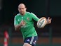 Rory Best passes the ball during the British and Irish Lions training session held at Scotch College on June 27, 2013