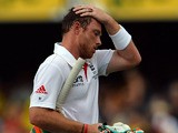 England's Ian Bell leaves the ground following his dismissal during day four of the first Ashes test on November 24, 2013