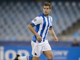 Inigo Martinez of Real Sociedad de Futbol in action during the UEFA Champions League group stage match between Real Sociedad de Futbol and Shakhtar Donetsk held on September 17, 2013