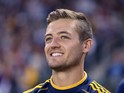 Robbie Rogers #14 of Los Angeles Galaxy looks on prior to the start of the game against the Seattle Sounders FC at The Home Depot Center on May 26, 2013
