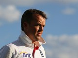 Graeme Swann of England looks on after the end of play on day two of the tour match between the Chairman's XI and England at Traeger Park Oval on November 30, 2013
