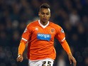 Jacob Murphy of Blackpool in action during the Sky Bet Championship match between Fulham and Blackpool at Craven Cottage on November 5, 2014