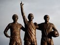A general shot of the Holy Trinity statue outside of Old Trafford.