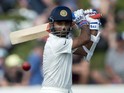 Ajinkya Rahane of India bats during day 2 of the 2nd International Test cricket match between New Zealand and India in Wellington at the Basin Reserve on February 15, 2014
