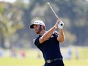 Dustin Johnson at the third hole during the third round of the World Golf Championships-Cadillac Championship on March 8, 2014