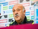 Head coach Vicente Del Bosque of Spain faces the media during a press conference ahead of their international friendly match against Bolivia at the Ramon Sanchez Pizjuan stadium on May 29, 2014