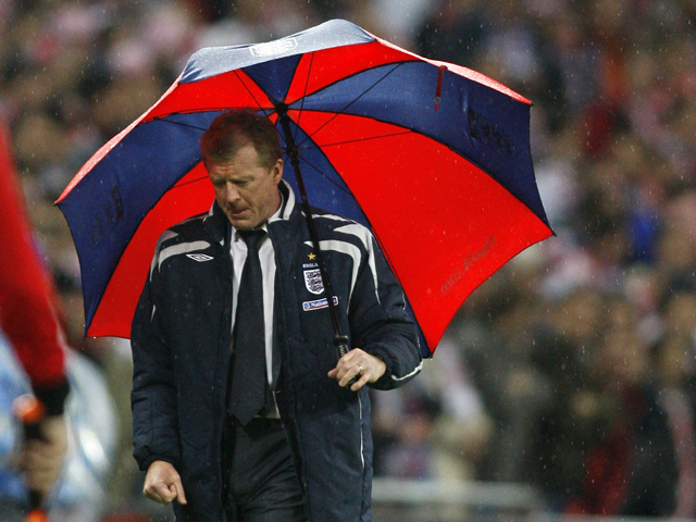 England football manager Steve McClaren watches his team lose 3-2 to Croatia in a Group E Euro 2008 Qualifying game at Wembley, in north London, 21 November 2007