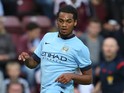 Jason Denayer of Manchester City in action during the Pre Season Friendly match between Hearts and Manchester City at Tyncastle Stadium on July 18, 2014
