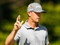 Billy Horschel celebrates his putt on the seventh hole during the final round of the Deutsche Bank Championship at the TPC Boston on September 1, 2014