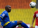 Florent Sinama Pongolle of FC Rostov during the Russian Premier League match between FC Spartak Moscow and FC Rostov at the Luzhniki Stadium on September 23, 2012
