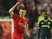 Jordan Rossiter of Liverpool celebrates after scoring the opening goal during the Capital One Cup Third Round match against Middlesbrough on September 23, 2014