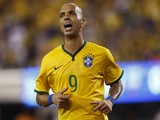 Diego Tardelli #9 of Brazil reacts during their match against Ecuador at MetLife Stadium on September 9, 2014