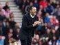 Sunderlands Uruguayan manager Gus Poyet reacts during the English Premier League football match between Sunderland and Arsenal at the Stadium of Light in Sunderland, northeast England, on October 25, 2014
