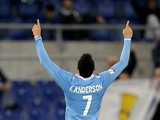 Felipe Anderson of SS Lazio celebrates after scoring the third team's goal during the TIM Cup match between SS Lazio and AS Varese at Stadio Olimpico on December 2, 2014
