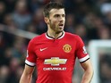 Michael Carrick of Manchester United in action during the Barclays Premier League match between Manchester United and Hull City at Old Trafford on November 29, 2014