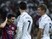 Barcelona's Lionel Messi stands next to Real Madrid duo Cristiano Ronaldo and Toni Kroos during the 'El Clasico' La Liga match on October 25, 2014