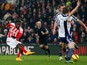 Mame Biram Diouf of Stoke City (L) scores their first goal during the Barclays Premier League match against West Brom on December 28, 2014