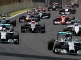 General view of start of the Brazilian Formula One Grand Prix at the Interlagos racetrack in Sao Paulo Brazil on November 9 2014
