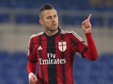 Jeremy Menez of AC Milan celebrates after scoring the opening goal during the Serie A match between SS Lazio and AC Milan at Stadio Olimpico on January 24, 2015