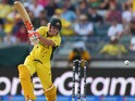 Australia's David Warner plays a shot during the 2015 Cricket World Cup Pool A match against Afghanistan in Perth on March 4, 2015