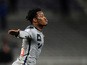 Marseille's Belgian forward Michy Batshuayi celebrates after scoring his team's fourth goal during the French L1 football match between Toulouse and Marseille in Toulouse, southwestern France, on March 6, 2015