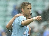 Marc Janko of Sydney FC celebrates after scoring his teams second goal during the round 21 A-League match between Sydney FC and Brisbane Roar at Allianz Stadium on March 15, 2015