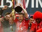 Wade Elliot of Bristol City lifts the trophy after the Johnstone's Paint Trophy Final between Bristol City and Walsall at Wembley Stadium on March 22, 2015