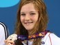 Team GB swimmer Abbie Wood poses with her silver medal earned in the women's 200m IM at the European Games on June 27, 2015
