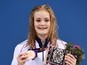 Team GB swimmer Layla Black poses with her bronze medal earned during the women's 200m breaststroke at the European Games on June 25, 2015