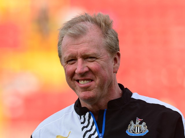 Newcastle United manager Steve McClaren watches on during the pre season friendly between Gateshead and Newcastle United at Gateshead International Stadium on July 10, 2015