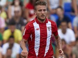 Ciro Immobile of Sevilla runs with the ball during a Pre Season Friendly match between Sevilla and Alcorcon at Pinatar Arena Stadium on July 19, 2015
