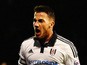 Ross McCormack of Fulham celebrates scoring from the penalty spot during the Capital One League Cup Second Round match between Fulham and Sheffield United at Craven Cottage on August 25, 2015
