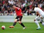 Manchester United player Wayne Rooney in action during the Barclays Premier League match between Swansea City and Manchester United on August 30, 2015