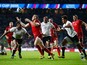  Mike Brown of England breaks through to score their third try during the 2015 Rugby World Cup Pool A match between England and Fiji at Twickenham Stadium on September 18, 2015 in London, United Kingdom
