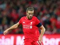 Jordan Henderson of Liverpool FC passes the ball during the international friendly match between Adelaide United and Liverpool FC at Adelaide Oval on July 20, 2015