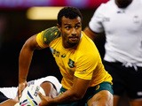 Will Genia of Australia dispatches the ball during the 2015 Rugby World Cup Pool A match between Australia and Fiji at the Millennium Stadium on September 23, 2015