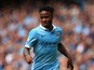 Raheem Sterling of Manchester City during the Barclays Premier League match between Manchester City and Watford at Etihad Stadium on August 29, 2015