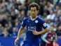 Shinji Okazaki of Leicester in action during the Barclays Premier League match between Leicester City v Aston Villa at the King Power Staduim on September 13, 2015