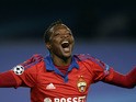 CSKA Moscow's Nigerian forward Ahmed Musa celebrates a goal during the UEFA Champions League group B football match between CSKA Moscow and PSV Eindhoven at the Khimki Arena outside Moscow on September 30, 2015