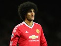 Marouane Fellaini of Manchester United during the UEFA Champions League Qualifying Round Play Off First Leg match between Manchester United and Club Brugge at Old Trafford on August 18, 2015 in Manchester, England.