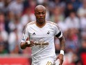 Swansea player Andre Ayew in action during the Barclays Premier League match between Swansea City and Newcastle United at the Liberty stadium on August 15, 2015