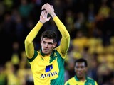Kyle Lafferty of Norwich City celebrates victory after the Capital One Cup Third Round match between Norwich City and West Bromwich Albion at Carrow Road on September 23, 2015 in Norwich, England.