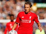 Lucas Leiva of Liverpool in action during the Barclays Premier League match between Everton and Liverpool at Goodison Park on October 4, 2015 in Liverpool, England. 