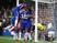 Chelsea players celebrate their team's first goal by Diego Costa (obscured) during the Barclays Premier League match between Chelsea and Aston Villa at Stamford Bridge on October 17, 2015