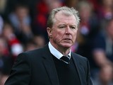 Newcastle United manager Steve McLaren stands on the side line with his fingers crossed as his team are 2 goals down during the Barclays Premier League match between Sunderland AFC and Newcastle United FC at the Stadium of Light on October 25, 2015 in Sun