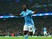 Wilfried Bony of Manchester City celebrates his teams opening goal, an own goal by Adil Rami of Sevilla during the UEFA Champions League Group D match between Manchester City and Sevilla at Etihad Stadium on October 21, 2015 in Manchester, United Kingdom.
