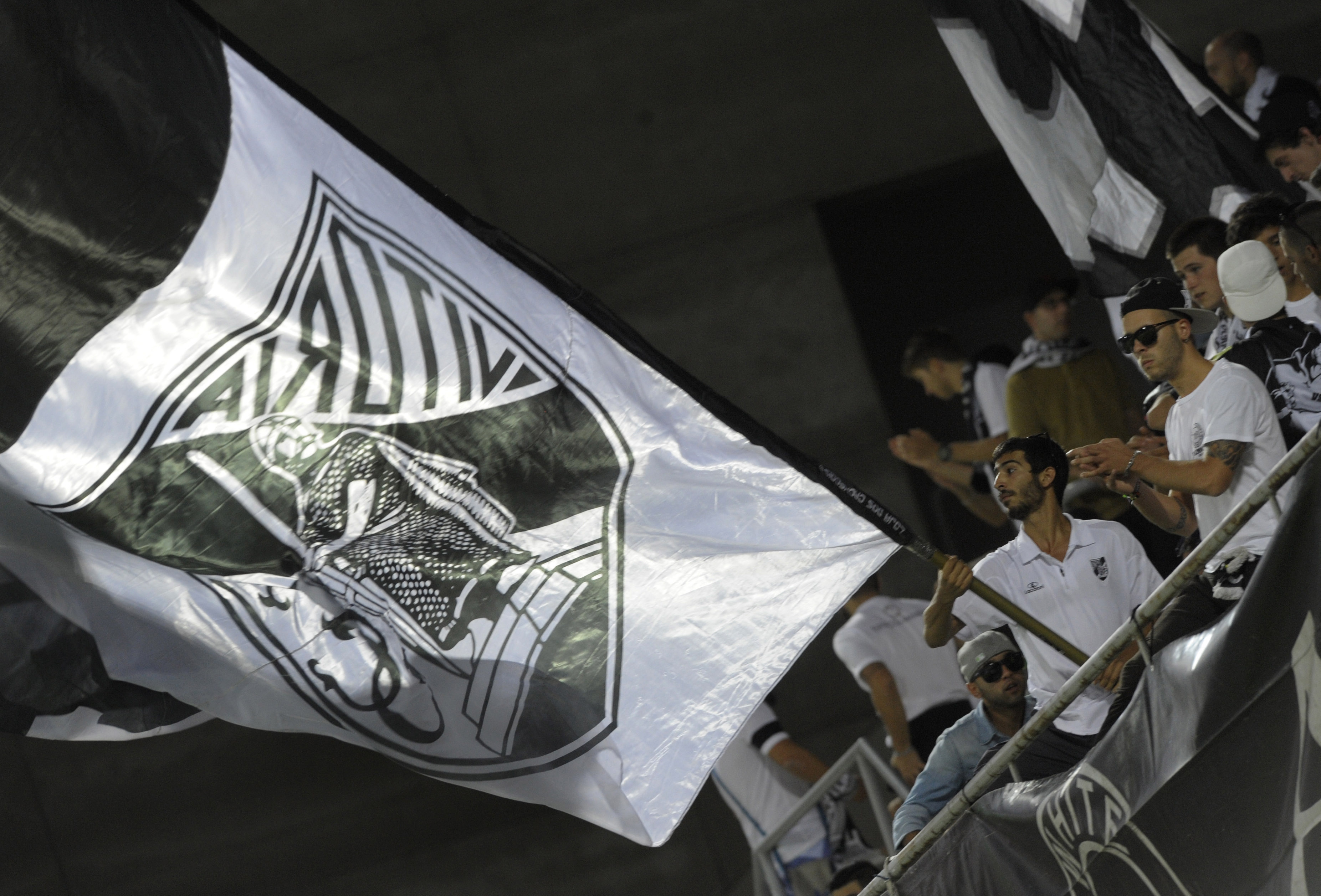 Vitoria SC supporters during the UEFA Europa League group stage match between Vitoria SC and HNK Rijeka held on September 19, 2013 at the Estadio D. Afonso Henriques, in Guimaraes, Portugal. 